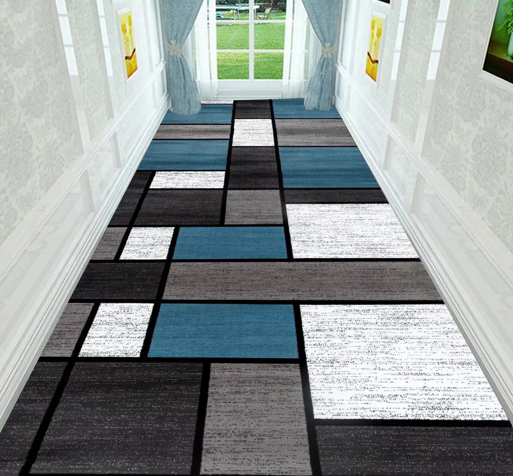 Navak Teppich Nordische Moderne Villa Langer Korridor Teppichläufer Flur Durchgang Haus Große Teppiche Treppe Bequeme Langlebige Waschbare Bodenmatte