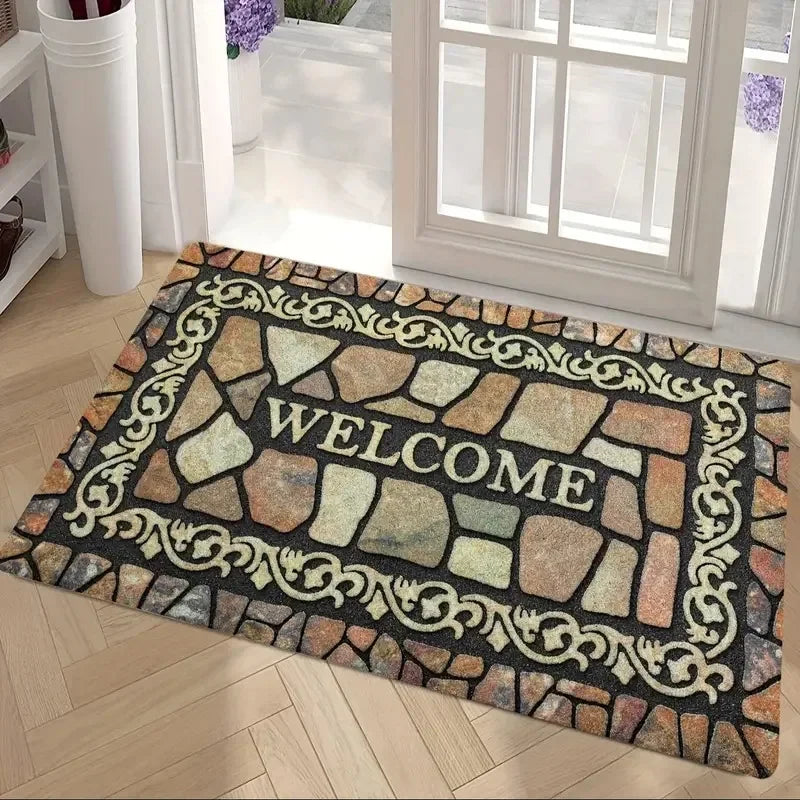 Navak Carpet 1 Stück rutschfeste Willkommens-Fußmatte, maschinenwaschbar, weich, langlebig, 100 % Polyester, moderne Heimdekoration, Eingangsteppich, modischer Komfort