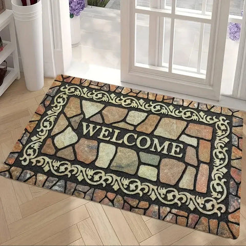 Navak Carpet 1 Stück rutschfeste Willkommens-Fußmatte, maschinenwaschbar, weich, langlebig, 100 % Polyester, moderne Heimdekoration, Eingangsteppich, modischer Komfort