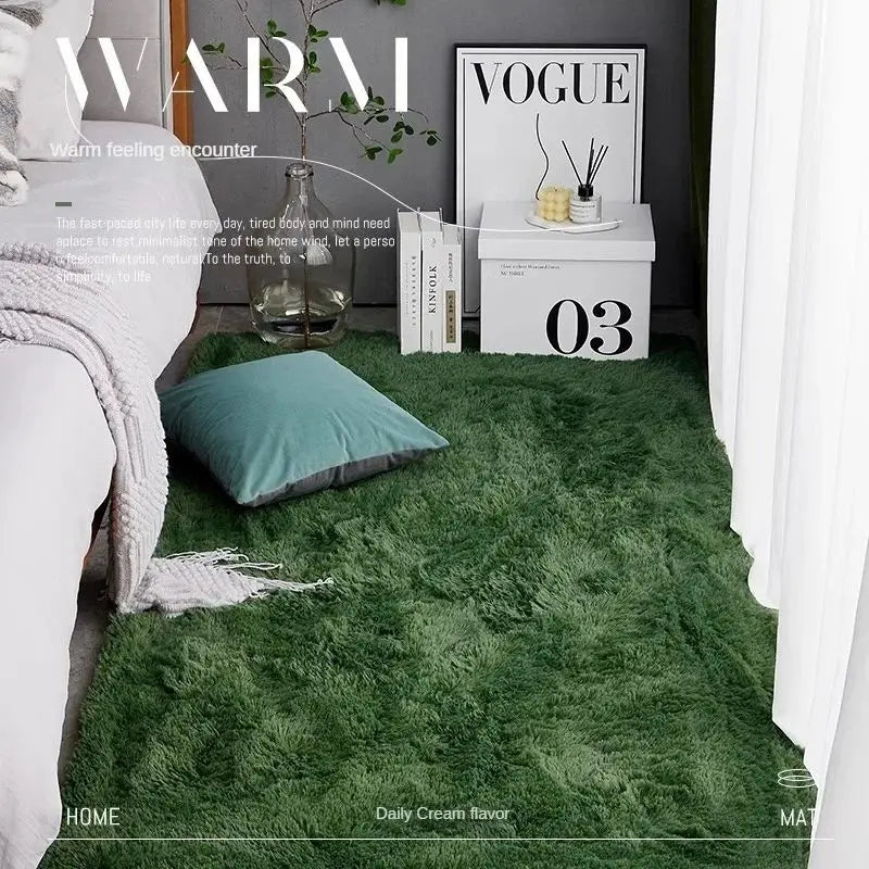 Navak Carpet Exclusive Picks Seidenwollteppiche Luxuriöser grüner Teppich Schlafzimmer voller nordischer Ins Wohnzimmer Couchtisch Nachttisch Mädchenzimmer