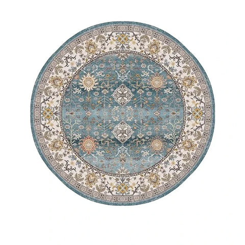 Navak Carpet Exclusive Picks Bohemian Retro Runder Schlingenflor-Teppich – Runder Vintage-Teppich für Couchtisch, Sofa und Schlafzimmer, rutschfest, Heimdeko