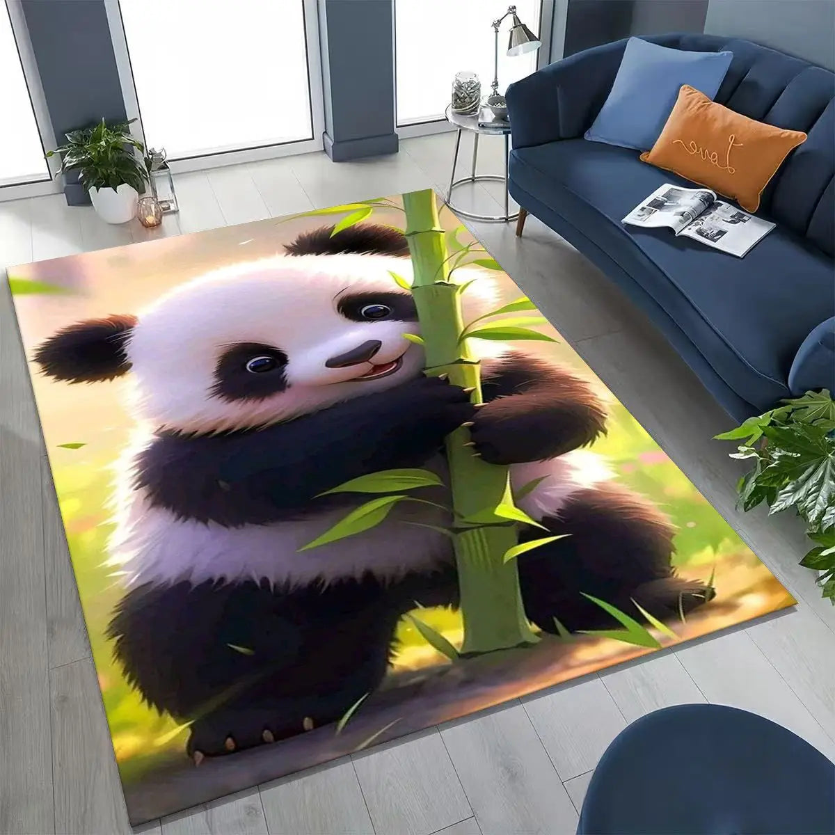 Navak Carpet 2026 New Dream Panda Niedlicher Cartoon-Kunst-Teppich für Schlafzimmer, Wohnzimmer, Sofa, Zuhause, Fußmatte, Dekor, große rutschfeste Bodenmatte für Kinder zum Spielen, Geschenk