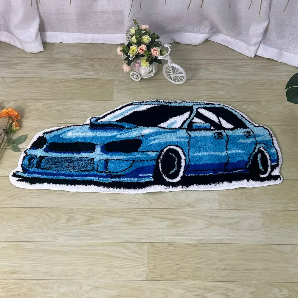 Navak Carpet Fashion Rennwagen-Teppiche, weicher Tufting-Sportwagen-Teppich, Wohnzimmer, Schlafzimmer, Heimdekoration, rutschfeste Bodenmatte, Nachttischunterlage, Dropship