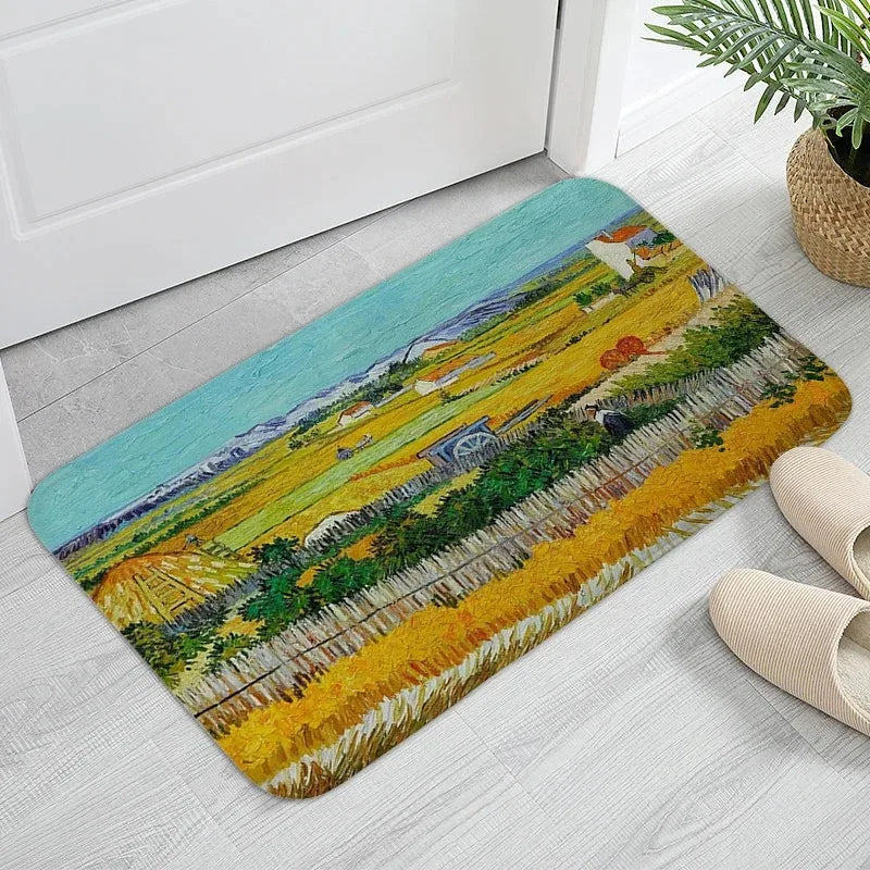 Navak Teppich MINOSO Van Gogh Kunst Fußmatte Ölgemälde Stil Teppich Bodenmatte Willkommensmatte Türmatte Eingang Küche Teppich Outdoor Teppich Anime Teppich