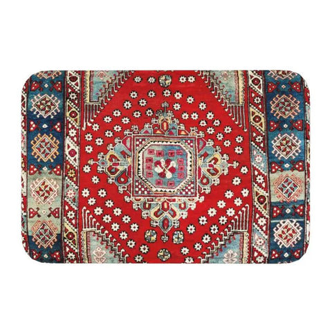 Navak Teppich, blau, antik, persischer Isfahan-Seidenteppich mit Tieren, Eingangsmatte, Stammes-Ethno-Blumenmuster, Badematte, Teppich