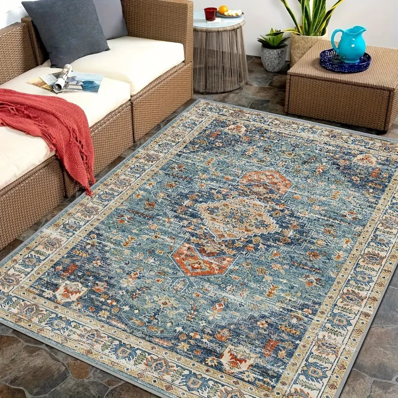 Navak Teppich, 1 Stück, dick, Herbst, neuer böhmischer Stil, große Fläche, Outdoor-Terrasse, Gartenmatte, rutschfest, Wohnmobil, Camping, Kristall-Samtmatte,