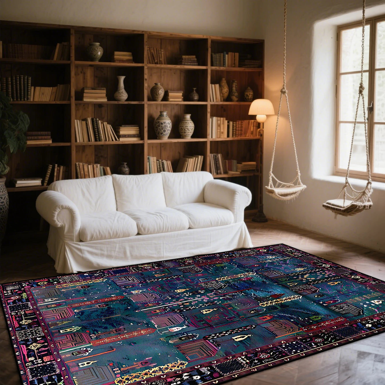 Navak Teppich, amerikanischer Stil, Retro-Dekoration, Teppich, Wohnzimmer, abstrakte Kunst, Schlafzimmer, leicht zu reinigen, Sofa-Teppich, Lounge, Couchtische, waschbare Matte