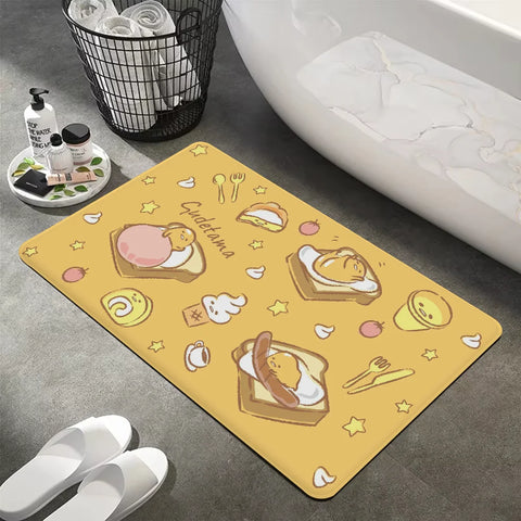 Navak Carpet G-Gudetama L-Lazy Egg Floor Mat INS Style Soft Bedroom Floor House Laundry Room Mat Anti-skid Bedside Area Rugs