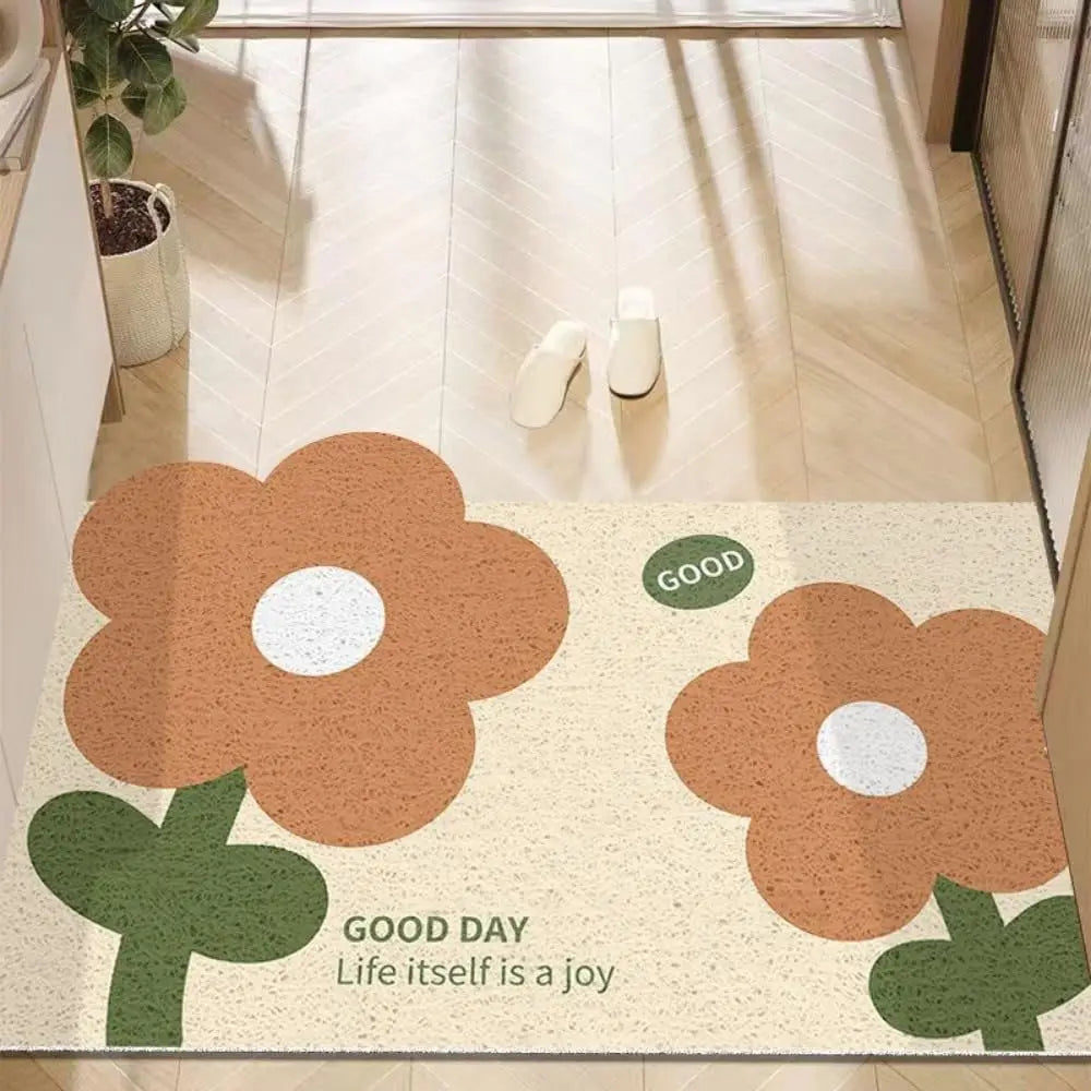 Navak Carpet Fußmatte mit süßem Blumenmuster, für drinnen und draußen, Willkommensmatten, rutschfeste Fußmatte für die Eingangstür