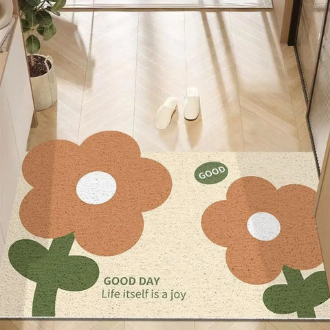 Navak Carpet Fußmatte mit süßem Blumenmuster, für drinnen und draußen, Willkommensmatten, rutschfeste Fußmatte für die Eingangstür
