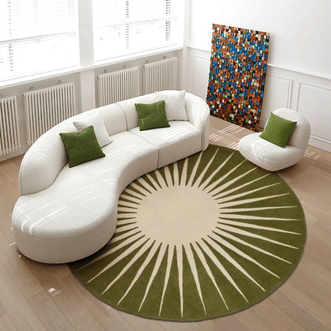 Navak Teppich, moderner Stil, Teppiche für Wohnzimmer, Zuhause, flauschige, weiche Bodenmatte, dicke, rutschfeste Schlafzimmerdekoration, runder Teppich, waschbarer Lounge-Teppich