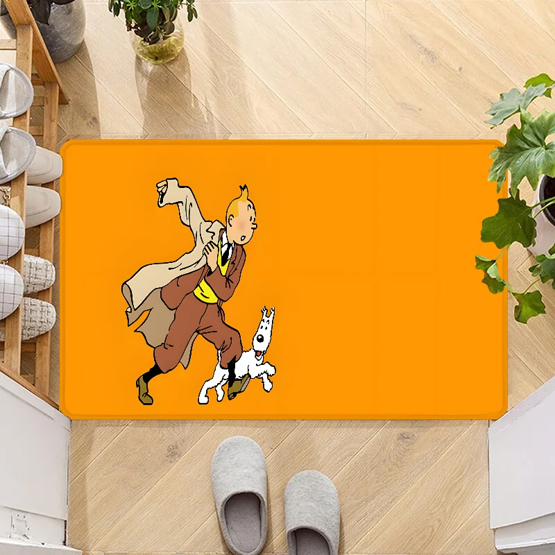 Navak Carpet Fußmatte mit dem Motiv „Die Abenteuer von Tim und Struppi“, rutschfest, waschbar, für Küche, Flur, Badezimmer, Badematten
