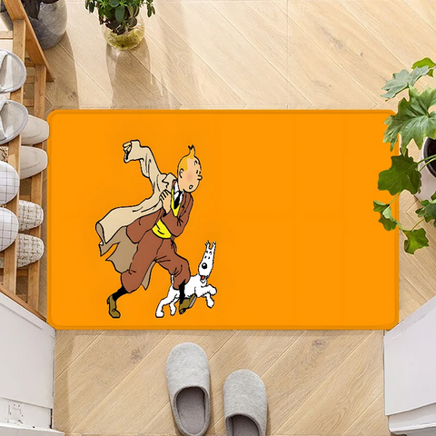 Navak Carpet Fußmatte mit dem Motiv „Die Abenteuer von Tim und Struppi“, rutschfest, waschbar, für Küche, Flur, Badezimmer, Badematten