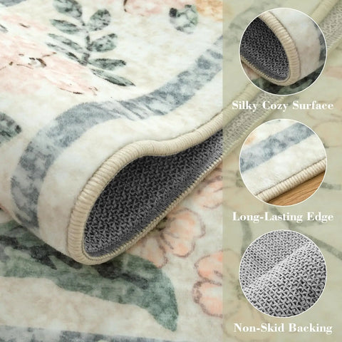Navak Carpet Exclusive Picks Wohnzimmerteppich, orientalischer persischer mediterraner Retro-Blumenteppich, großflächige Matte, Heimdekoration