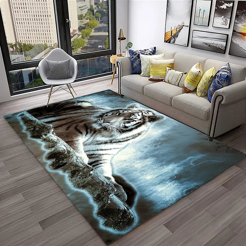 Navak Carpet 3D-Traumtiger, Tier-Cartoon-Teppich für Zuhause, Wohnzimmer, Schlafzimmer, Sofa, Fußmatte, Dekoration, Kinderspielbereich, rutschfeste Bodenmatte