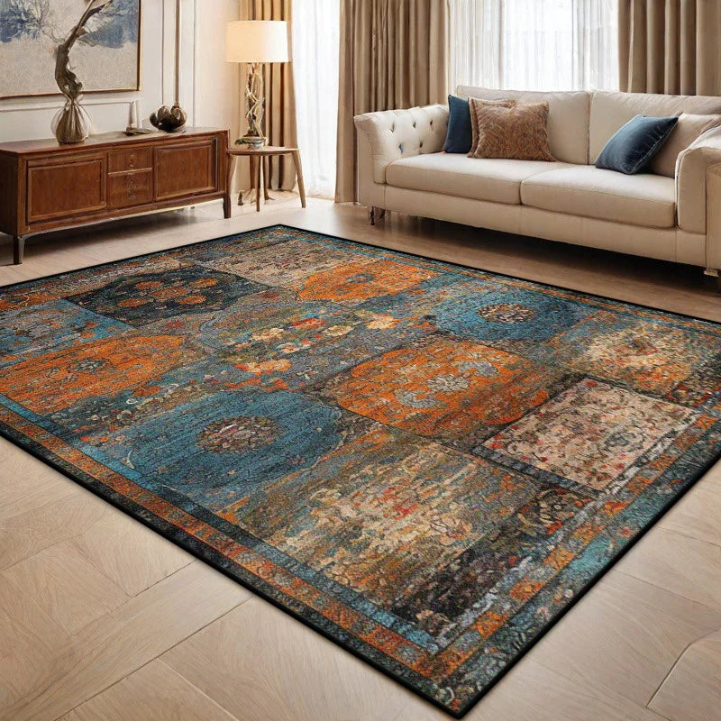 Navak Carpet Persian Retro Geometric Carpet Boho Decoration Non-slip Washable Large Living Room Rugs Bedroom Tables Side Easy Clean Floor Mat