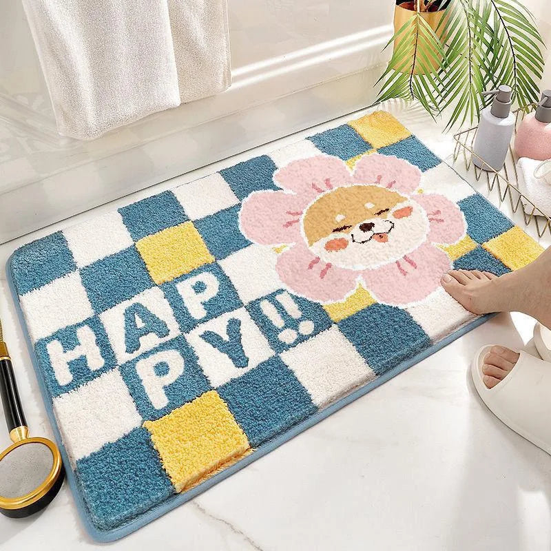 Navak Carpet Exclusive Picks Cartoon-Toiletten-Badezimmer-Teppich in Wolloptik für den Boden unter der Tür, rutschfester und wasserabsorbierender Teppich für die Heimdekoration