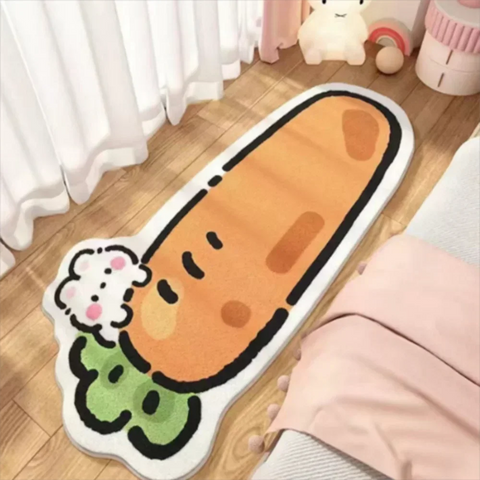 Navak Carpet Exclusive Picks Verbessertes Material Lustiger Cartoon-Schlafzimmer-Nachttischteppich Wohnzimmer Badezimmer Küche Rutschfester waschbarer Teppichmatte Heimdekoration