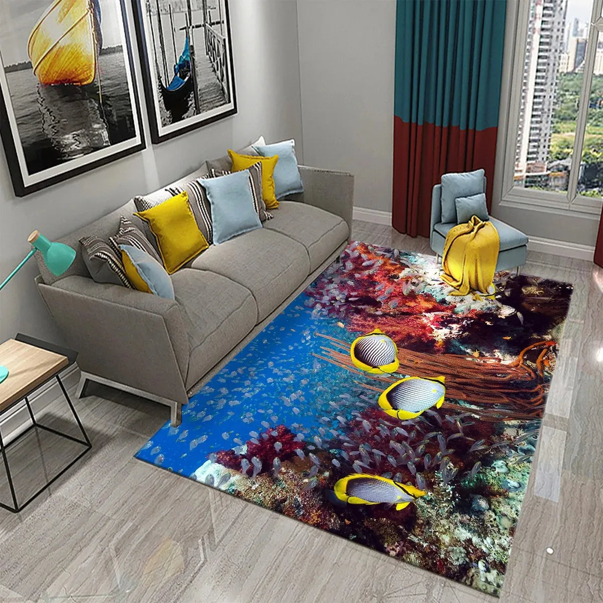 Navak Teppich 3D Hawaiian Meer Ozean Tropische Fische Teppich Wohnzimmer Fisch Tier Muster Kinder Schlafzimmer Weiche Boden Dekor