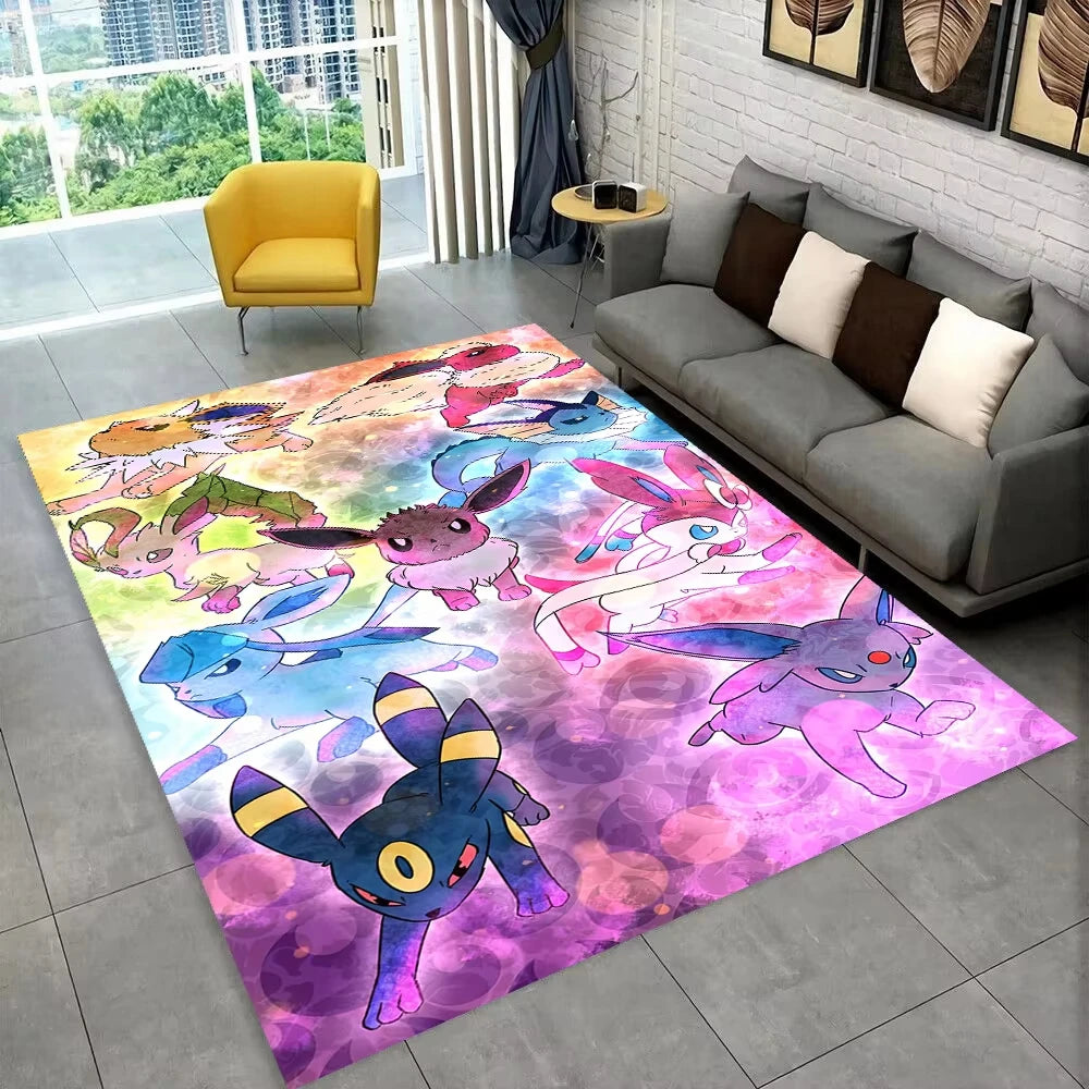 Navak Carpet Daily Picks Lustige Pokemon-Spiel-Cartoon-Bodenmatte für Kinderspielzimmer, Schlafzimmer, Wohnzimmer, weicher Teppich, Spielthema-Teppich, Männerhöhle-Dekor