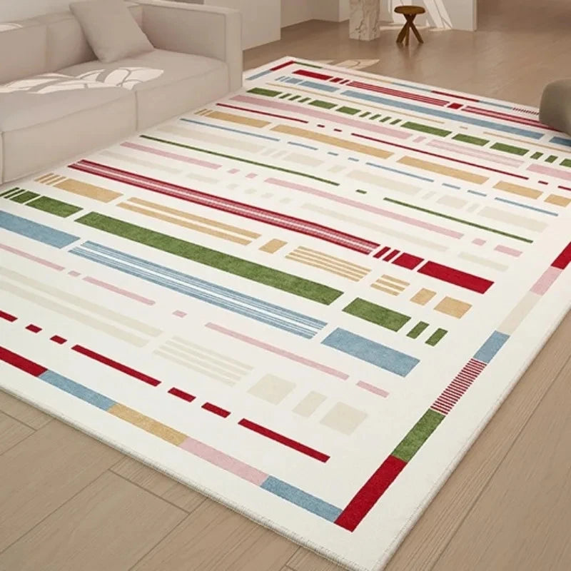Navak Teppich Amerikanischer Retro-Teppich Blau Braun Wohnzimmer Hochwertige Schlafzimmer Nachttischmatte Garderobe Sofa Einfacher Teppich Alfombra Dekorieren