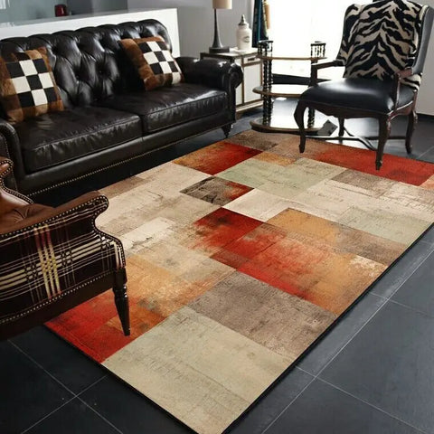 Navak Carpet Abstract Geometric Large Rugs for Living Room Nordic Retro Room Decoration Home Mats Non-slip Washable Bedroom Cloakroom Carpet