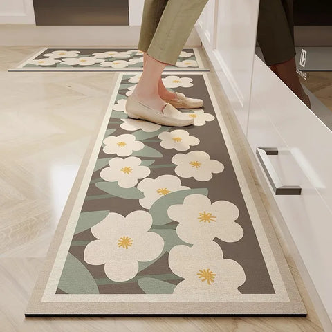 Navak Carpet Exclusive Picks Moderne, einfache, lange, wasserabsorbierende, ölabsorbierende Kieselgur-Fußmatten, Restaurant-Spezial-Rutschfeste Fußmatten