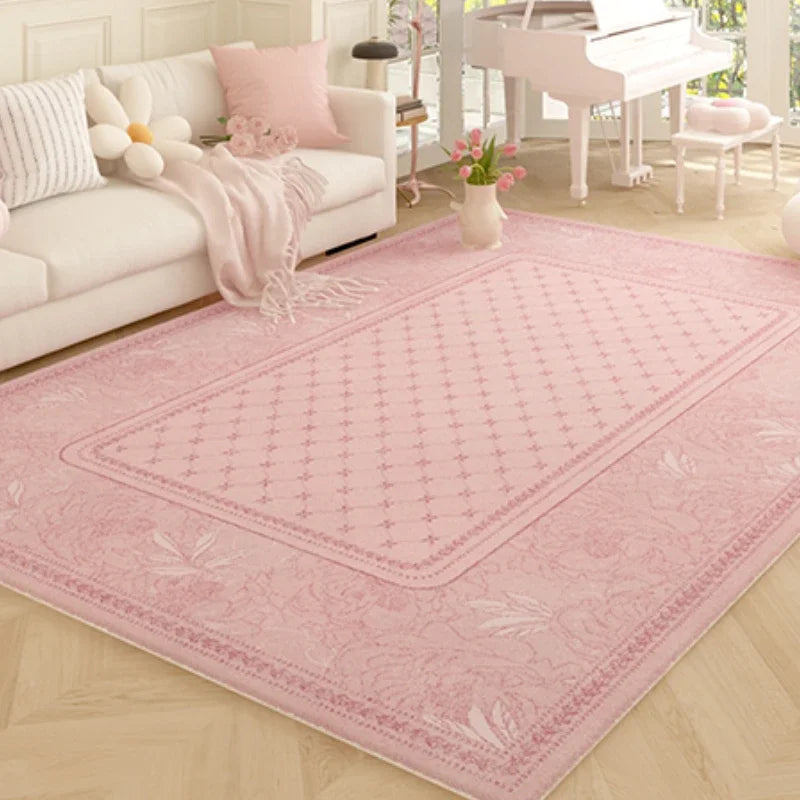 Navak Carpet Koreanischer minimalistischer Teppich – Dicker Wohnzimmerteppich in Rosa, übergroße Schlafzimmer-Bodenmatte, weich und gemütlich