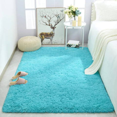 Navak Carpet Exclusive Picks Solid Color Plush Carpet Children's Bedroom Soft Fluffy Mat Living Room Baby Room Nursery Playroom Decorated Area Carpet