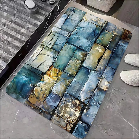 Navak Carpet Modern Simple Stone Kieselgur Badematte Badezimmerteppich Saugfähige rutschfeste Fußmatten Schnelltrocknende Dusch-Toilettenunterlage Fußmatte