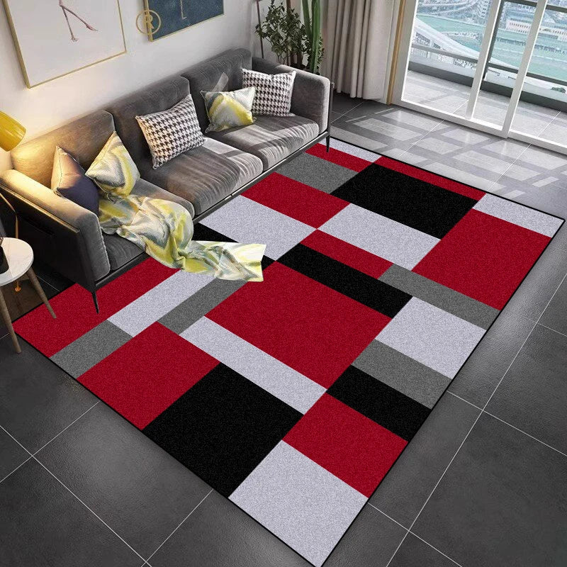 Navak Teppich Gitterdesign Teppich Wohnzimmer Geometrisches Muster Dekoration Sofa Rutschfeste Teppiche 200x300 Lounge Kurze Samt Couchtische Matten