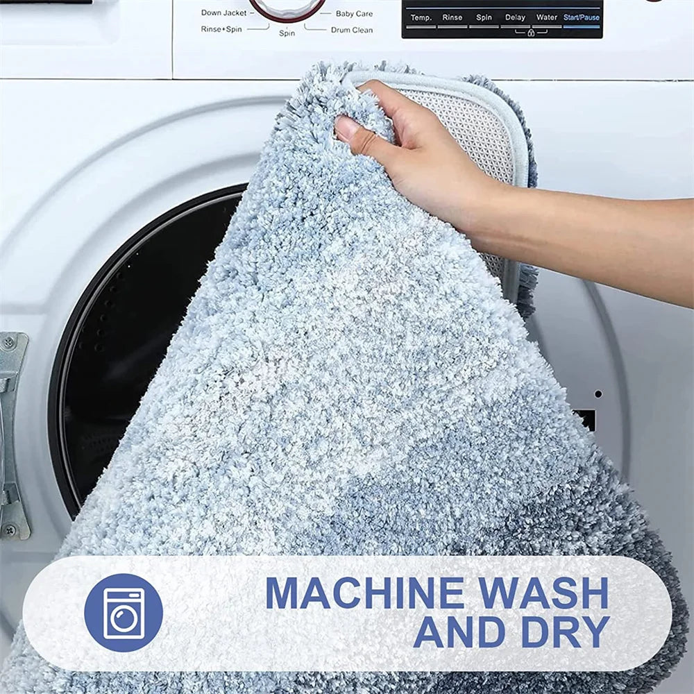 Navak Carpet Olanly Shaggy-Badematte, Mikrofaser, super saugfähig, Badezimmer-Duschvorleger, rutschfest, weiche Duschmatten, Bodenplüschteppich, Fußwaschmatte