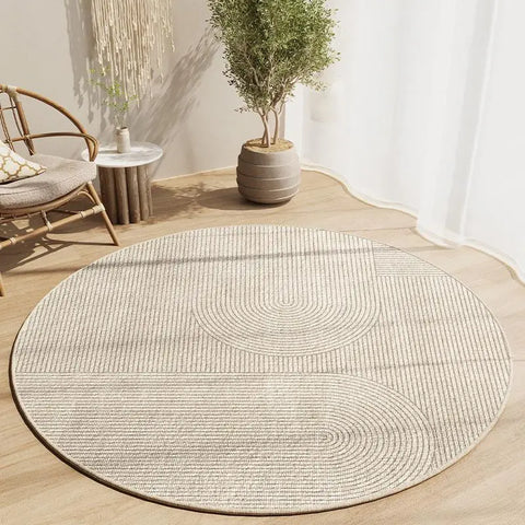 Navak Teppich, weicher Kaschmir-Imitat, runder Teppich für Schlafzimmer, Wohnzimmer, Arbeitszimmer, rutschfest, leicht zu reinigen, minimalistischer Nachttisch, Teppichmatte, Bodendekor
