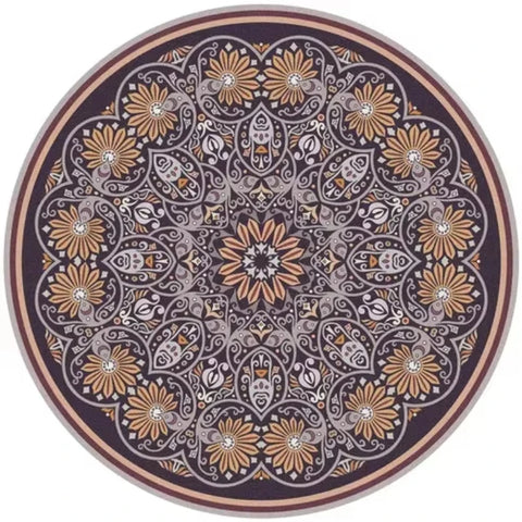 Navak Carpet Persian Style Living Room Carpet Bedroom Decoration Dressing Table Cloakroom Non-slip Floor Carpets Circular Area Rugs