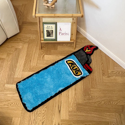 Navak Teppich Tufting Teppich Big Blue Feuerzeug Schlafzimmer Teppich Wohnzimmer Teppich Nachttisch Badezimmer Matte Türboden Anti Rutsch Pad Ästhetisches Wohndekor