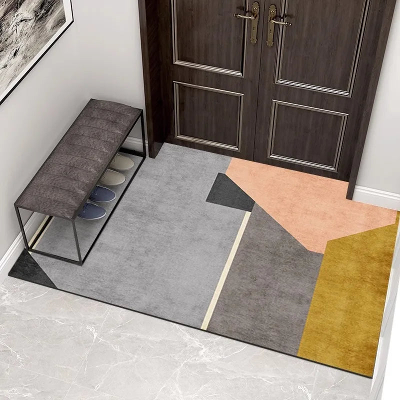 Navak Teppich, europäischer Stil, geometrisches Muster, rund, für Wohnzimmer, Sofa, Schlafzimmer, Arbeitszimmer, Küche, Eingangsbereich, Fußmatte, rutschfest, modischer Dekorteppich