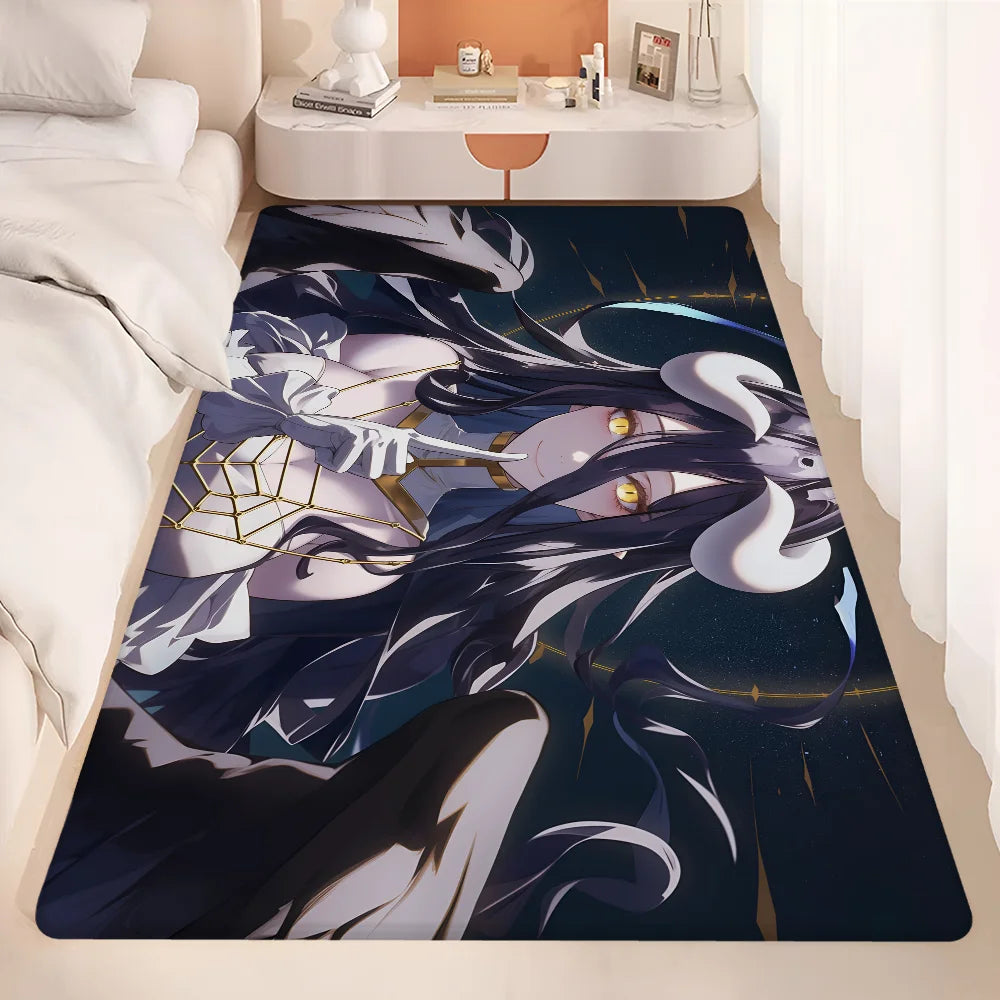 Navak Teppich Gamer Albedo Anime Sexy Girls Bodenmatte Nordischer Stil Home Fußmatte Badezimmer-Toilettenmatten Schlafzimmer Hotel Dekor Matte