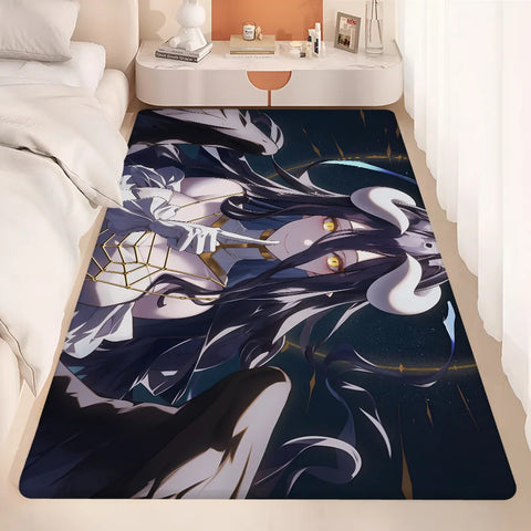 Navak Teppich Gamer Albedo Anime Sexy Girls Bodenmatte Nordischer Stil Home Fußmatte Badezimmer-Toilettenmatten Schlafzimmer Hotel Dekor Matte