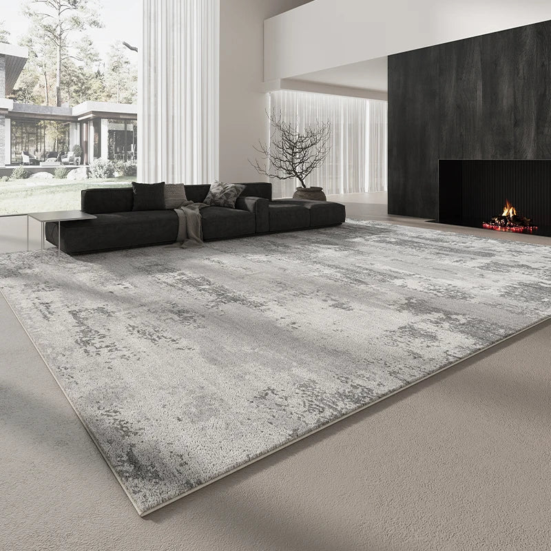 Navak Teppich, italienischer minimalistischer Teppich für Wohnzimmer, leichtes Luxus-Schlafzimmerdekor, Plüschteppich, flauschig, weich, grau, verdickte Matte