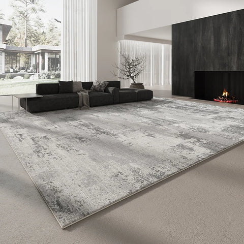 Navak Teppich, italienischer minimalistischer Teppich für Wohnzimmer, leichtes Luxus-Schlafzimmerdekor, Plüschteppich, flauschig, weich, grau, verdickte Matte