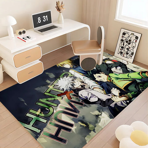 Navak Teppich Hunter X Hunter Anime Flurteppich rutschfeste Waschküchenmatte Wäschedekor Balkon Kind Wohnzimmer Toilettenteppich