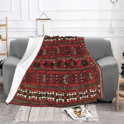 Navak Teppich Sofa Fleece Baluch Flachgewebe Antiker Afghanistan Teppich Überwurfdecke Warmer Flanell Türkischer Kelim Ethnische Kunst Decken Tagesdecken