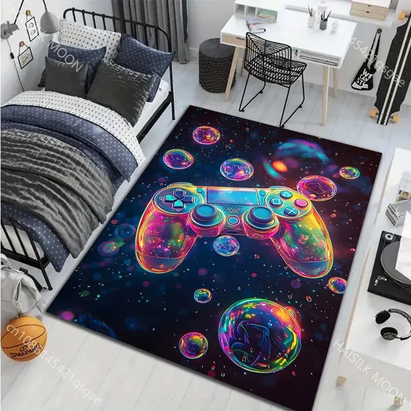 Navak-Teppich, 15 Größen, bedruckter Teppich mit Gamecontroller für Wohnzimmer, Schlafzimmer, Heimdekoration, rutschfeste Bodenmatte, moderner Teppich, Teppiche für Geschenke