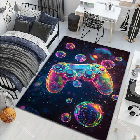 Navak-Teppich, 15 Größen, bedruckter Teppich mit Gamecontroller für Wohnzimmer, Schlafzimmer, Heimdekoration, rutschfeste Bodenmatte, moderner Teppich, Teppiche für Geschenke