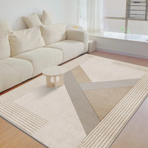 Navak Carpet Exclusive Picks Nordischer einfacher geometrischer Kristallsamt-Teppich, großer Teppich, Wohnzimmermatte, Familiensofa, Balkon, Korridor, rutschfeste dekorative Teppiche