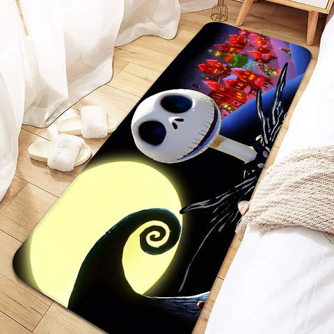 Navak Carpet Jack Skellington Fußmatte für den Eingangsbereich, rutschfeste Fußmatte, waschbar, Küchenteppich, Wohnzimmer, Flur, Badezimmer, Badematten