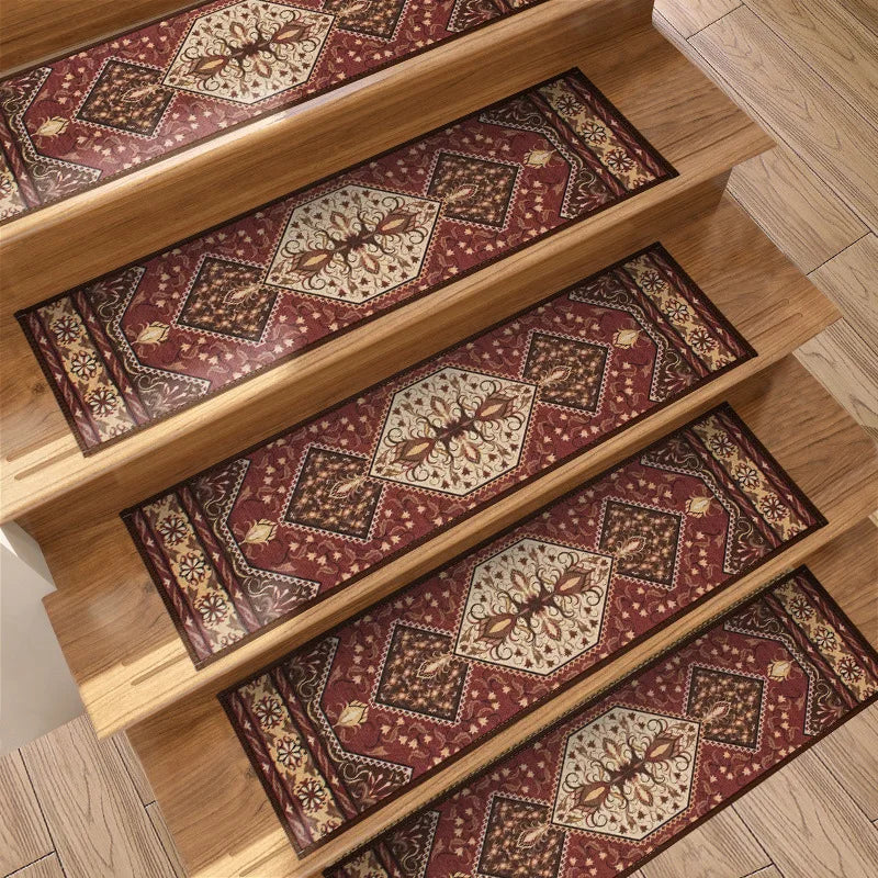 Navak Carpet 10 Stück Treppenstufen-Teppich, rutschfeste Treppenmatten für den Innenbereich, Läufer für Holzstufen, Schutzteppich-Abdeckungspolster, Treppen für Kinder und ältere Menschen