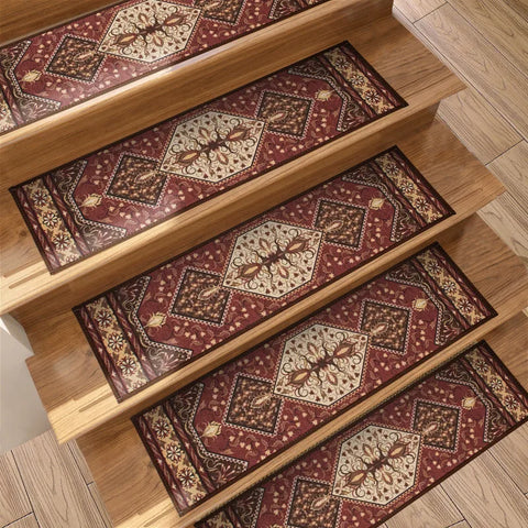 Navak Carpet 10 Stück Treppenstufen-Teppich, rutschfeste Treppenmatten für den Innenbereich, Läufer für Holzstufen, Schutzteppich-Abdeckungspolster, Treppen für Kinder und ältere Menschen