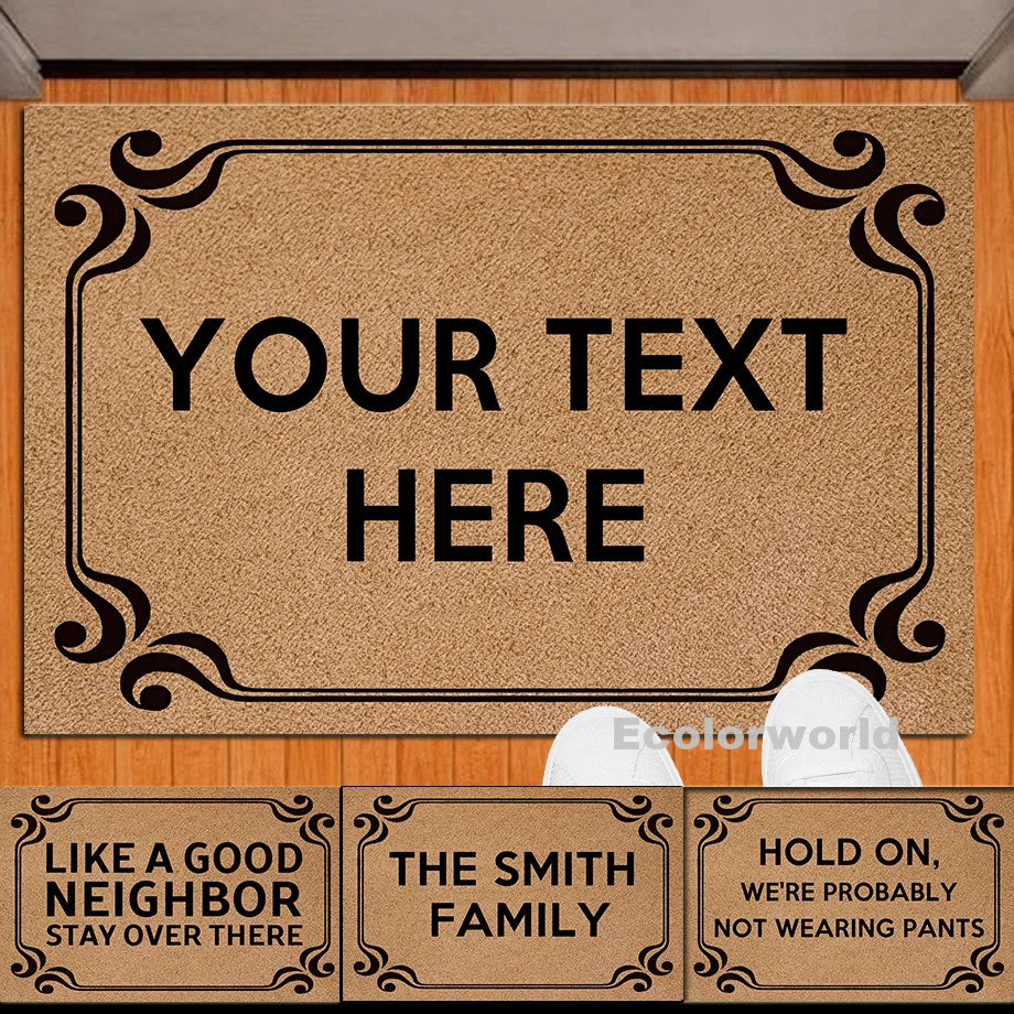 Navak Teppich, personalisierte PVC-Fußmatte, benutzerdefinierter Text, Matte für den Außenbereich, Haustür, Eingang, Willkommensmatten, Teppiche, Bodenteppich, staubdicht, Heimdekoration