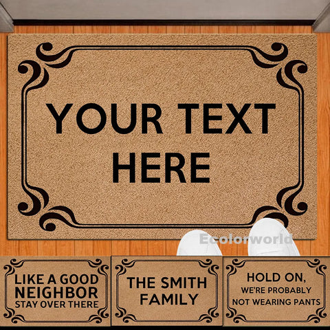 Navak Teppich, personalisierte PVC-Fußmatte, benutzerdefinierter Text, Matte für den Außenbereich, Haustür, Eingang, Willkommensmatten, Teppiche, Bodenteppich, staubdicht, Heimdekoration